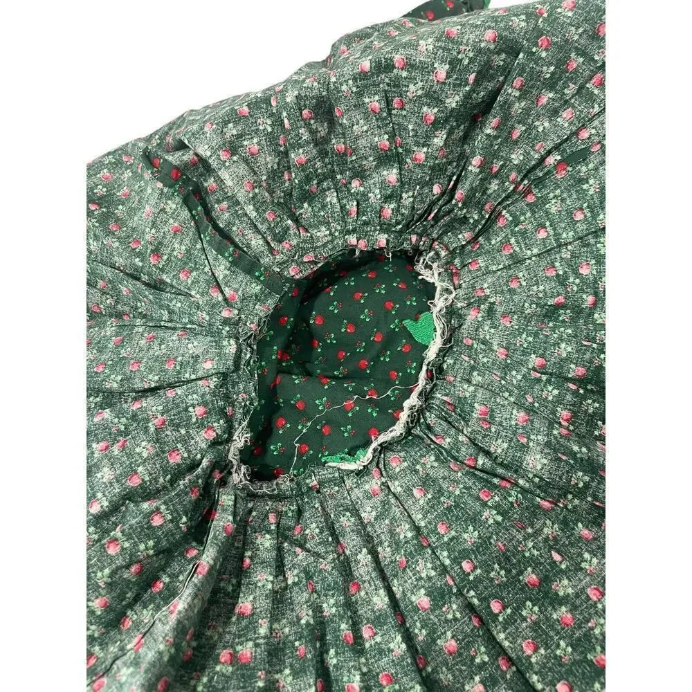 Handmade‎ Red Green Holiday Christmas Photo Apple Baby Girl Dress 12 Months?